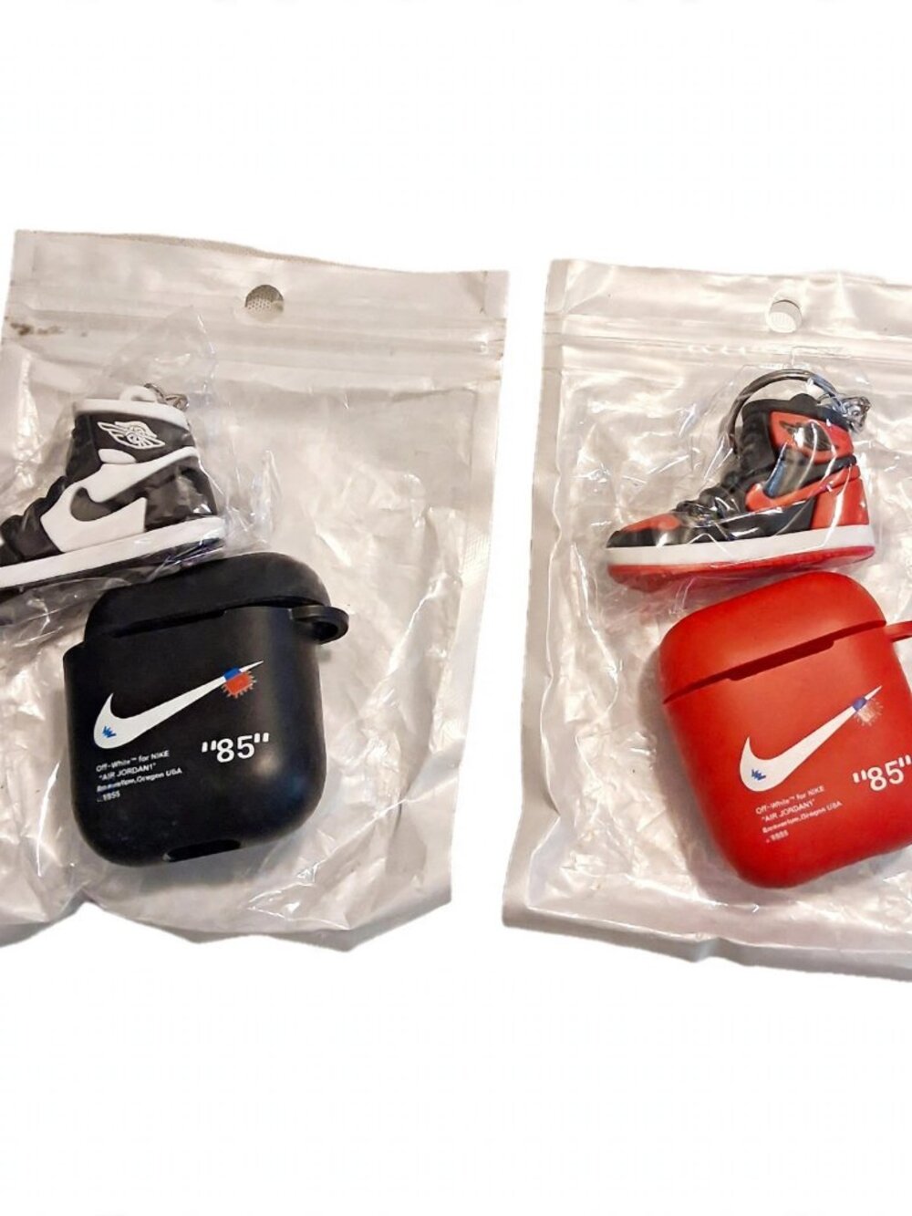 Silicone AirPods 1/2 Gen Case, Nike Sneaker style, Black/Red